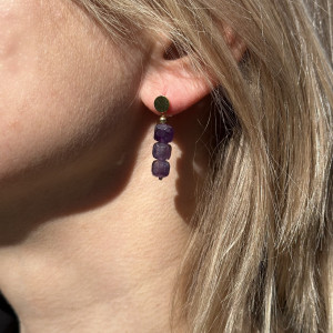 Earrings with natural Amethyst